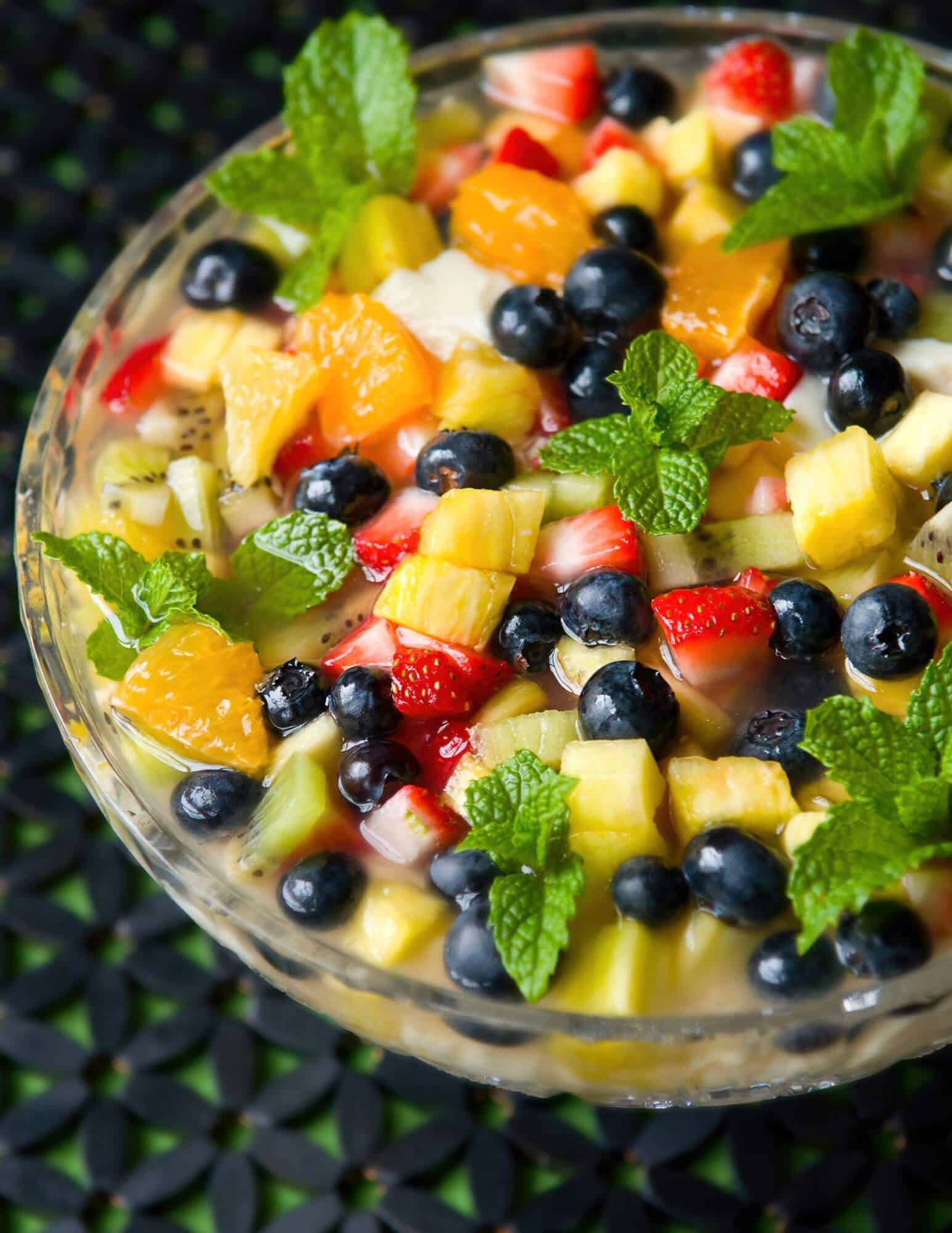 Rainbow Fruit Salad With Maple-Lime Dressing